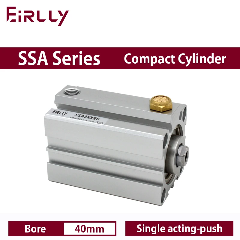 SSA Series single acting-push type Compact cylinder bore 40 stroke 5~50mm SSA40X30-S-B SSA40X40-B SSA40X10