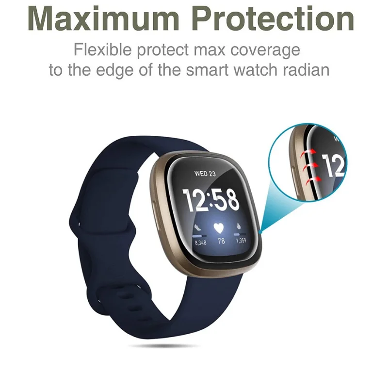 Pellicola protettiva idrogel per Fitbit Versa 4 3 2 pellicola salvaschermo (non vetro) per Fitbit Sense 2 Versa 4 3 2 pellicola