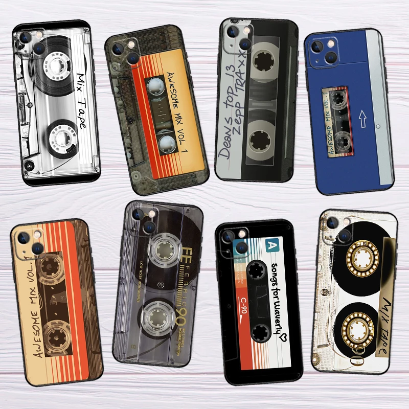 Cassette Mix Tape Case For OPPO Reno 14F 14 13F 13 12F 12 11F 11 7 8 10 Pro 8T OPPO Find X9 X8 X6 X5 Pro Cover