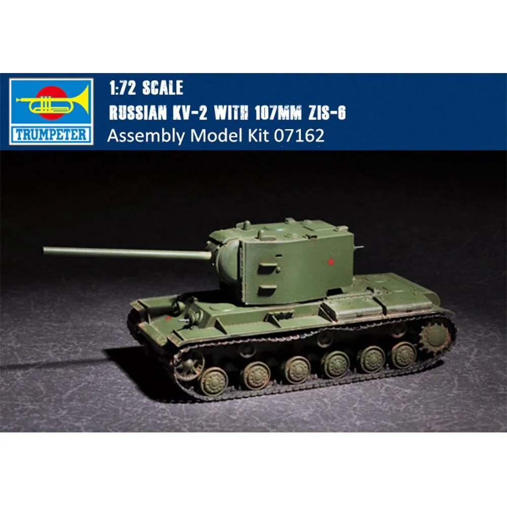 

Trumpeter 1/72 Scale Russian KV-2 with 107mm zis-6 Military Plastic Assembly Tank Model Building #07162