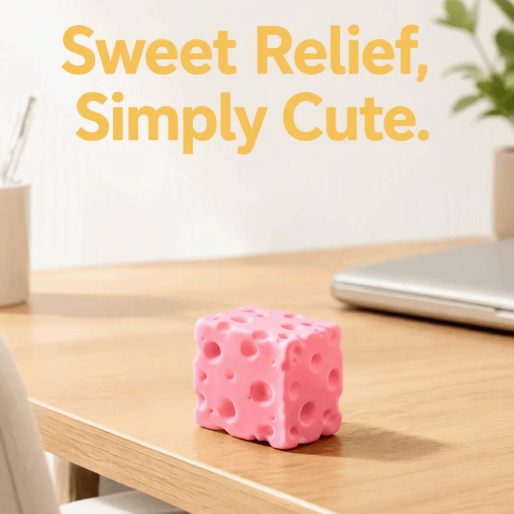 Moldable Cheese Squeezed Hand Relax Kneading Cheese Block Squishy Comfortable 3.5cm Cheese Slow Rebound Office Desk