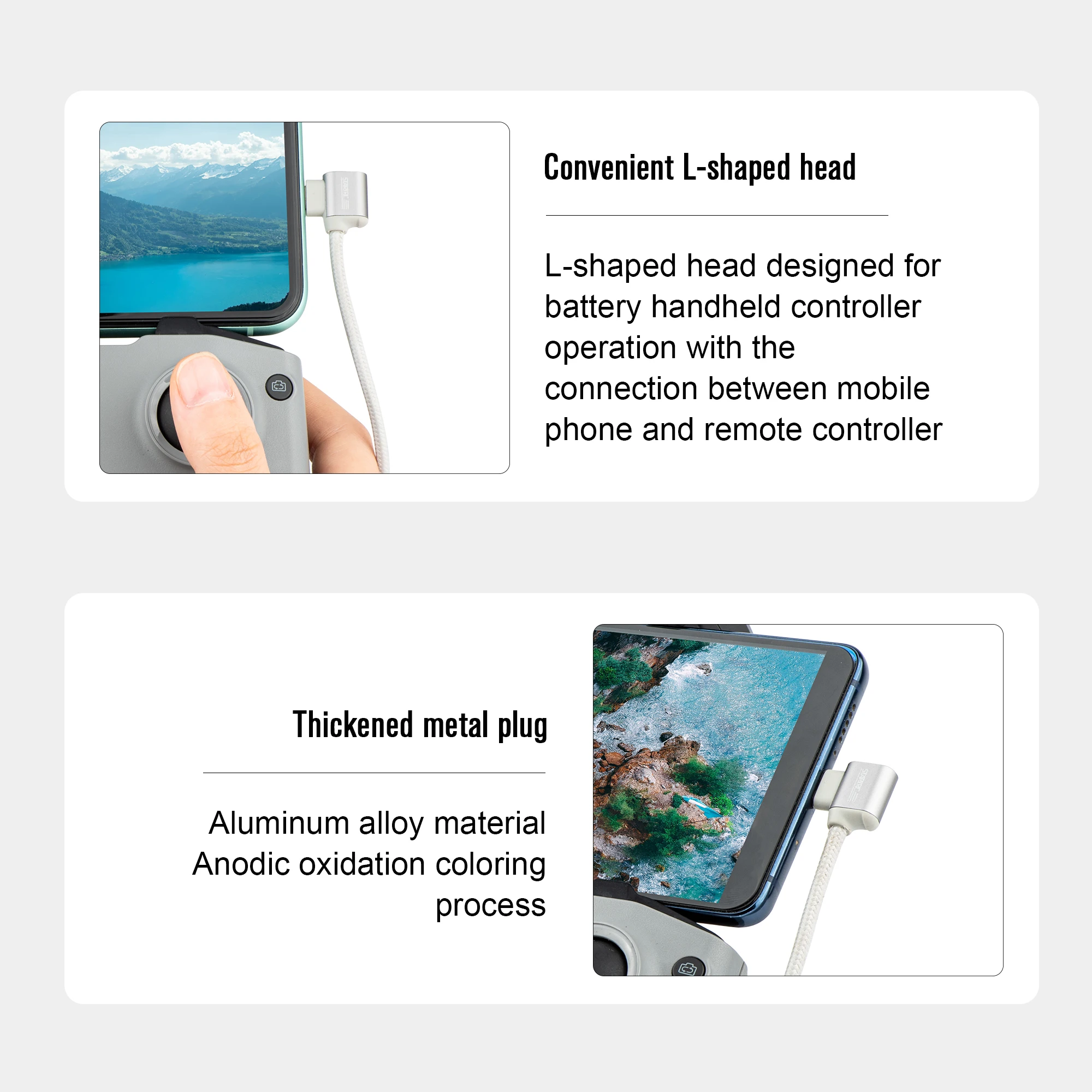 STARTRC 30CM tipo C a IOS/Cable de datos Lightning para DJI Air 3/3S/Mini 4 Pro/FLIP/Neo Drone control remoto conectar Cable de teléfono