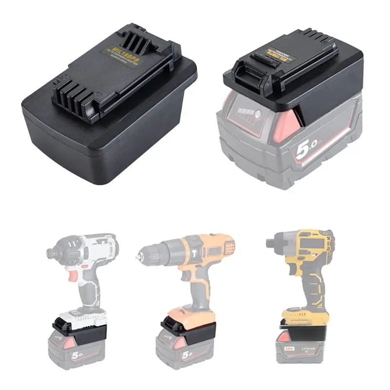 For Milwaukee 18V Li-ion Battery MIL18BPS Battery Adapter Compatible with For Black&Decker/Porter Cable/Stanley 18V 20V Battery