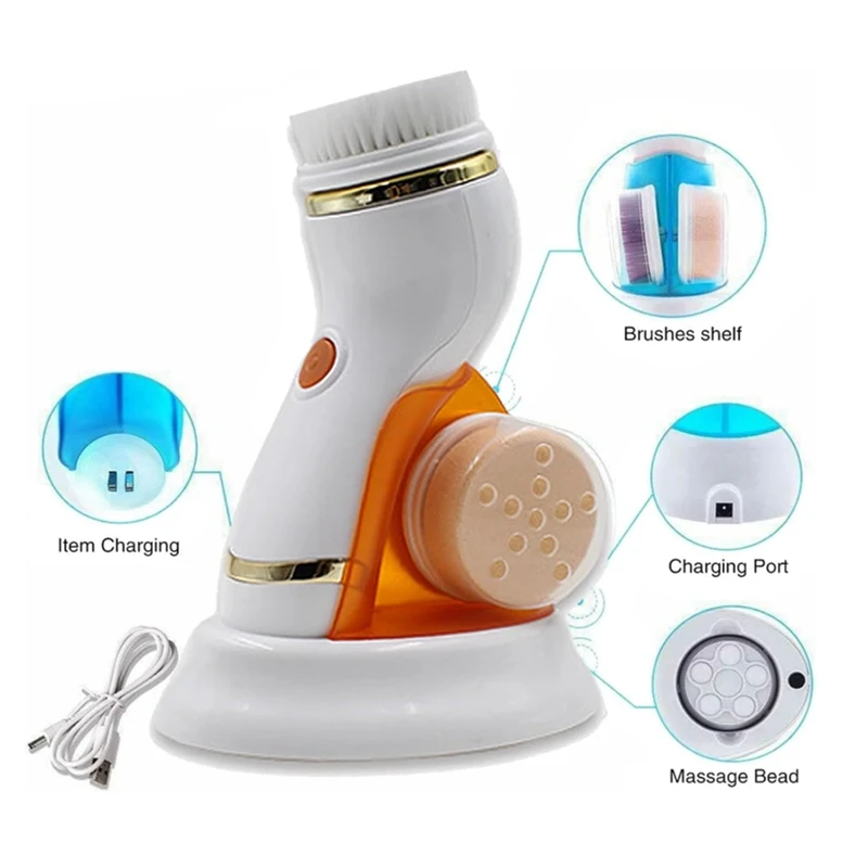 เครื่องขัดหน้าแบบชาร์จไฟร้อน, เครื่องขัดหน้าไฟฟ้าสําหรับผู้หญิงและผู้ชาย, ทําความสะอาดอย่างล้ําลึก, ขัดผิวอย่างอ่อนโยนและการนวด