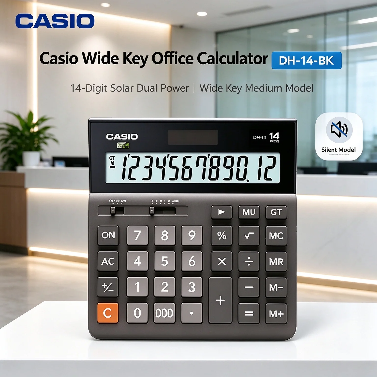 Casio LCD Electronic Calculator MH-12/DH-12/DH-14/MX-12B/MX-120B, suitable for home budgeting and family expense tracking