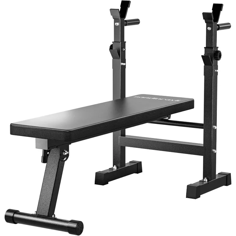 

Sandinrayli Adjustable Weight Bench, Folding Bench Press w/Barbell Rack, Full Body Workout Exercise Multi-Function Training