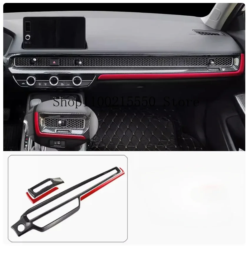 Car Center Console Air Condition AC Vent Outlet Panel Trim Cover Accessories For Honda Civic 11th Gen 2021 2022 2023