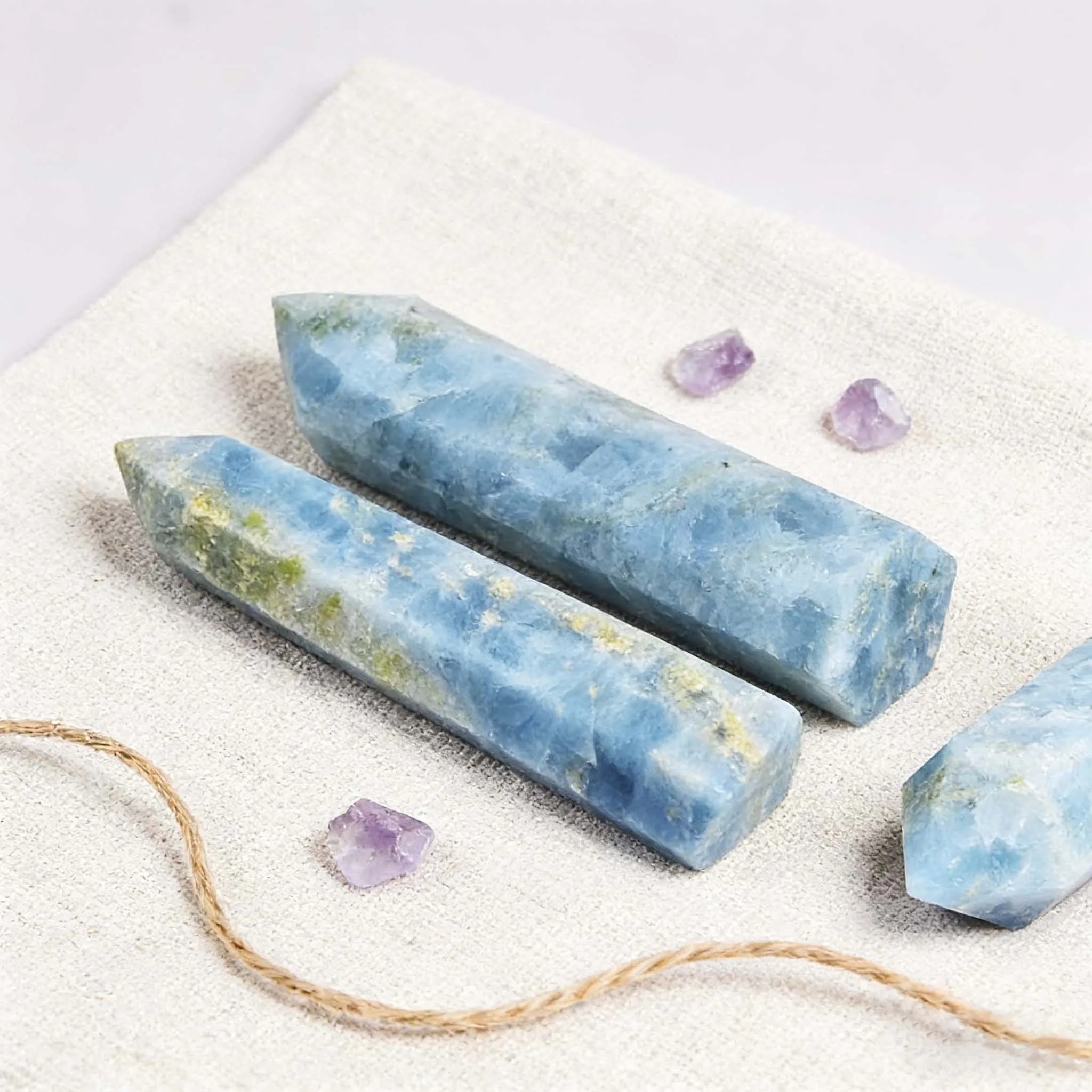 Bild 5: Rohes Erz Celestite Crystal Tower Indigo, fettartig, einzigartig, normale Säule, rissfrei, hochwertiges Kunstdekor