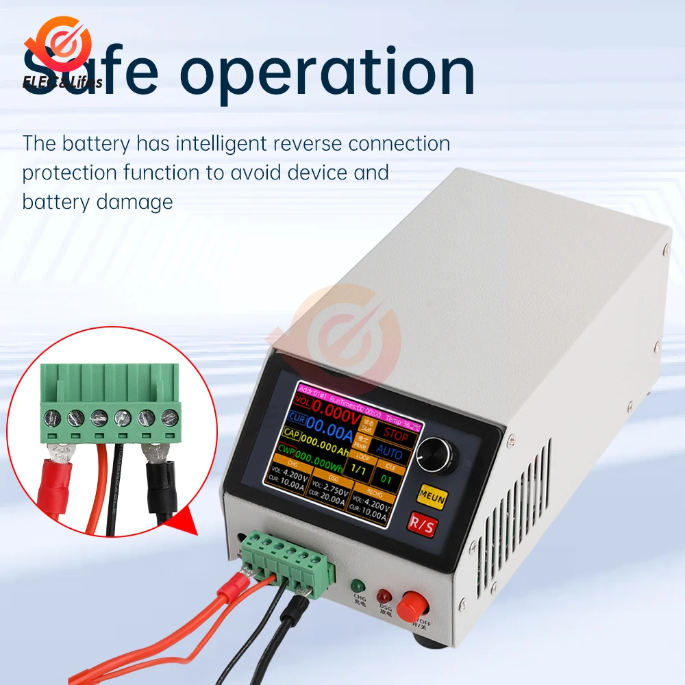 150W Electronic Load Voltage Indicator Battery Tester 18650 Pack Capacity Monitor AC 110V 220V Checker Tools Built-in Fan