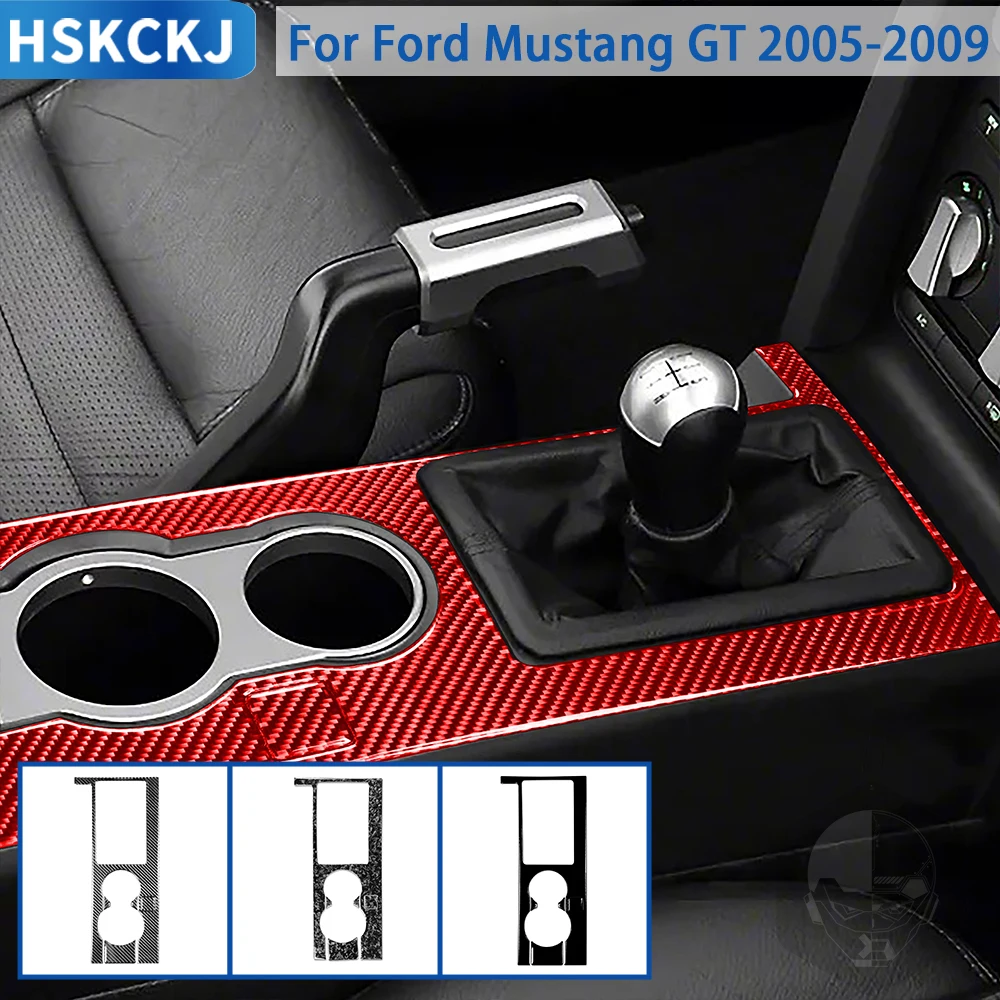 

For Ford Mustang GT 2005 2006 2007 2008 2009 Accessories Carbon Fiber Car Interior Gear Shift Panel Trim Sticker Decoration