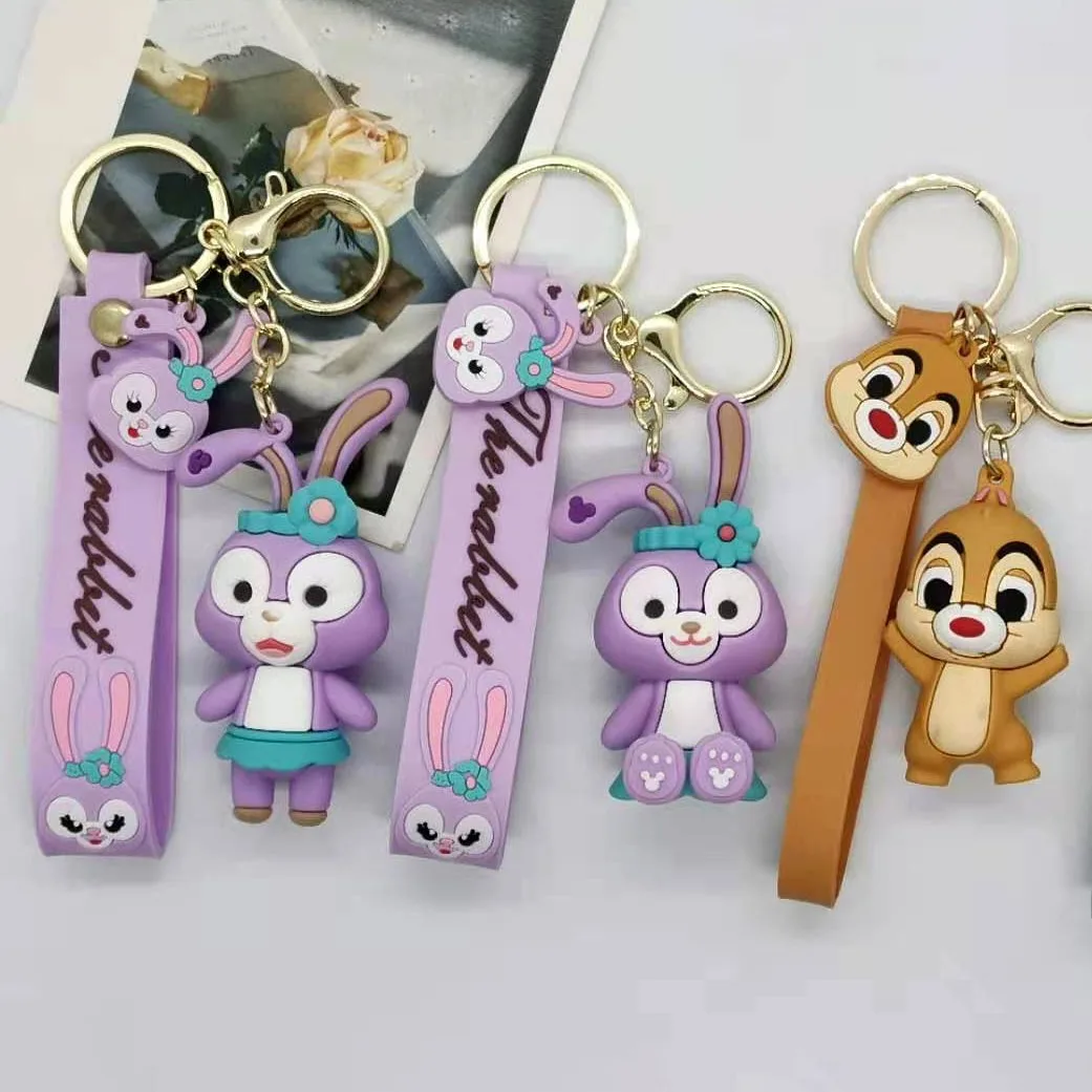 Cute Cartoon Disney StellaLou Keychain Doll Bag Pendant Car Key Chain Gift for Kids Friends Accessories Key Holder