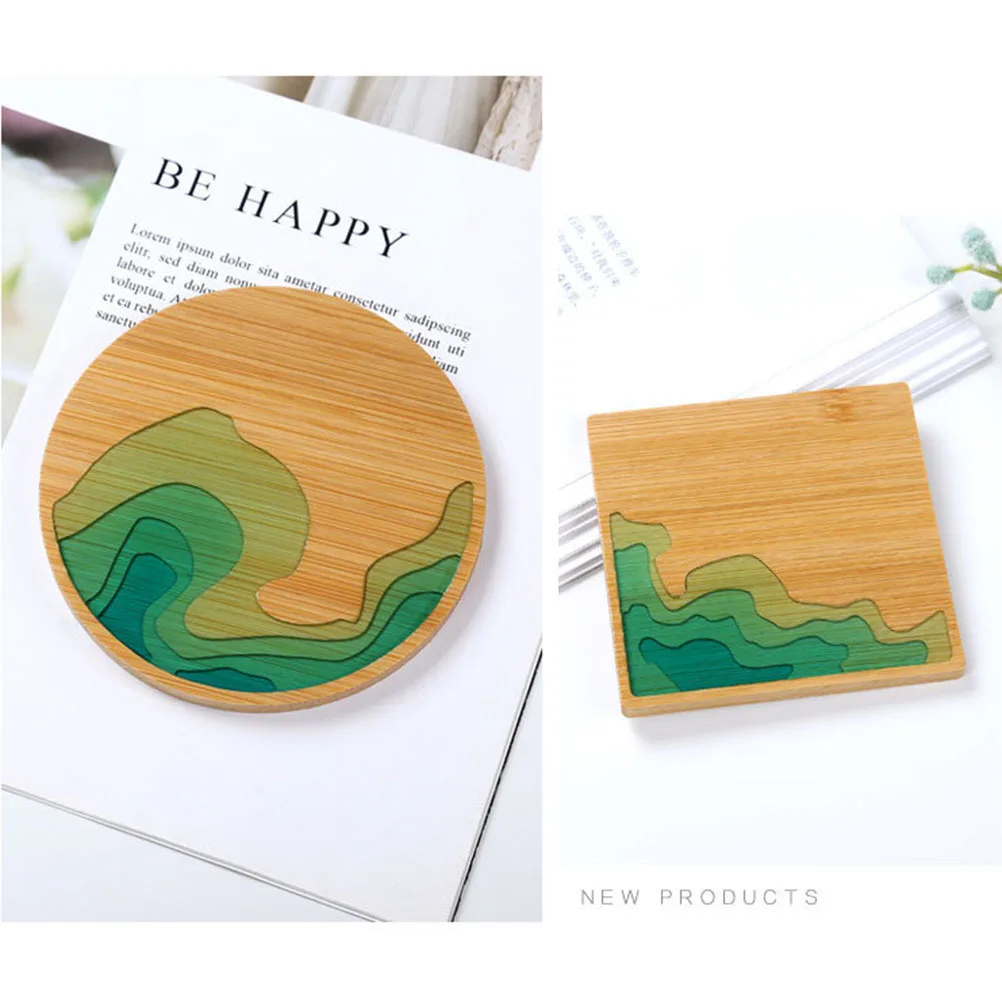

Heat Insulated Table Placemats Gradient Handmade Bamboo Coaster Creative Placemat Party Supplies (Style 1)