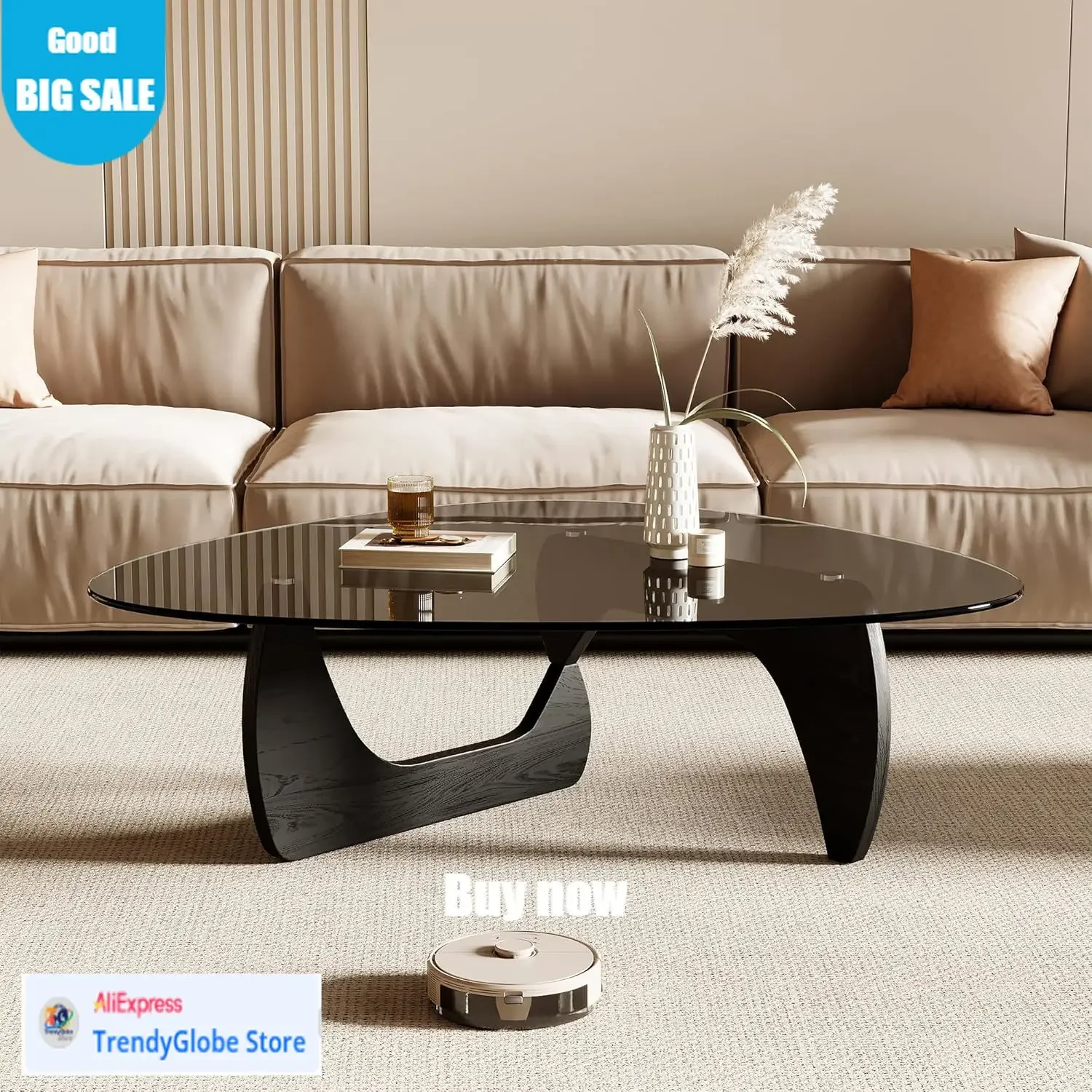 

Бестселлер: Современный журнальный столик First Choice, 42,5 x 28,5 x 16,1 дюймов, треугольная столешница из закаленного стекла для гостиной, цвет: черный