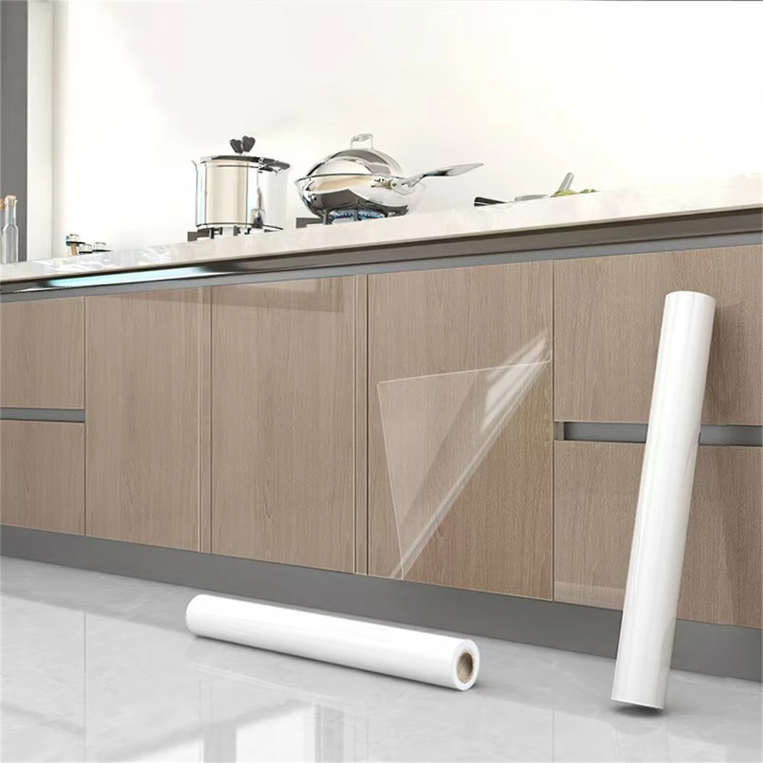 8/10M Clear Peel and Stick Wallpaper Removable Oilproof Self Adhesive Wall Film for Kitchen Backsplashes Cupboards Wall Decor