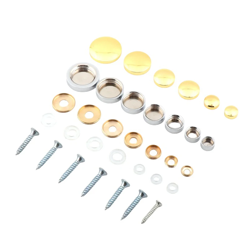 5Pcs Mirror Fixing Nails Copper Screw Caps Polished Chrome Decorative Mirror Nails Fasteners For Furniture Hardware