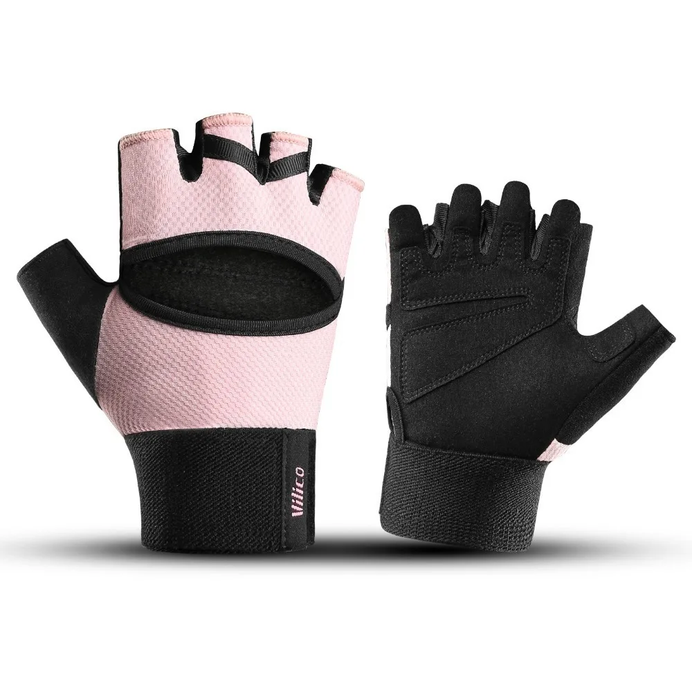 

1Pair Breathable Gym Fitness Gloves Anti-Slip Wear-Resistant Cycling Fingerless Gloves Shock-absorbing Palm Protection
