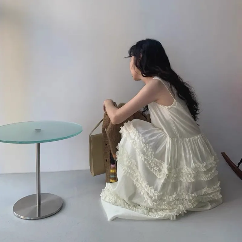 Estilo coreano primavera e verão nova borda fungo versátil bolo colete saia longa