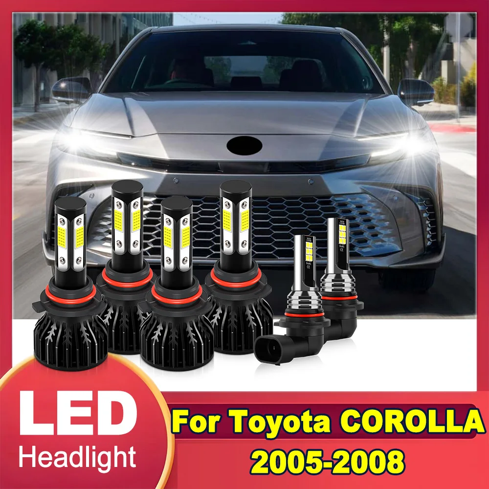 

Автомобильные светодиодные фары 6000K белые COB чипы 60000LM дальнего ближнего света противотуманные фары Plug and Play для Toyota COROLLA 2005-2007 2008