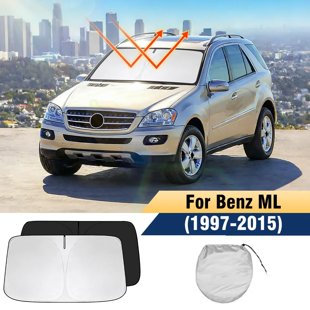

Солнцезащитный козырек для лобового стекла Mercedes-Benz ML W163 W164 W166 1997-2015, складной, с защитой от ультрафиолета, блокирует солнечные лучи