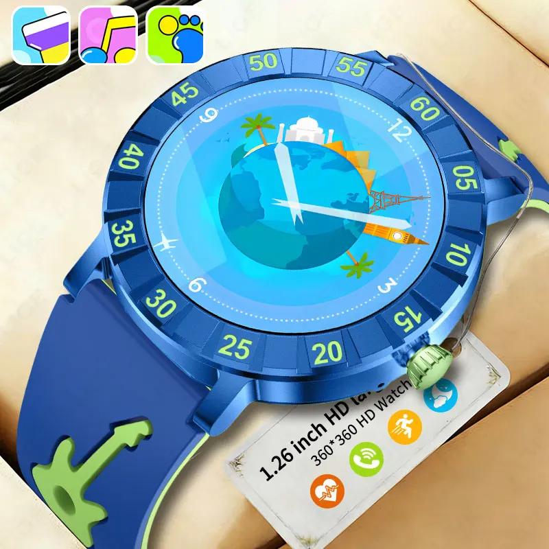 

2026 New Kids Smart Watch Child HD Touch Round Screen Games Smartwatch Music Boy Girl Children Learning Sport Monitor Smartwatch
