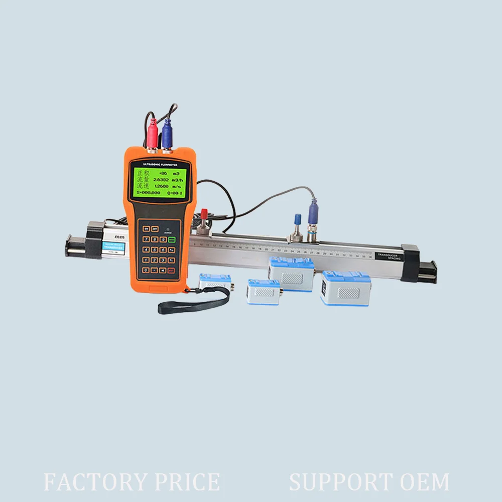 TUF-2000H Ultrasonic Flow Meter with Small Medium Large Sensors Handheld Clamp On DN25-DN6000 Digital Flowmeter Display