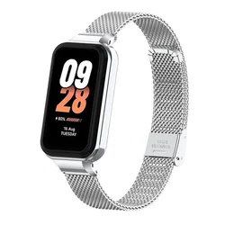 Para Xiaomi Mi Band 8 funda protectora de correa activa funda protectora de correa de reloj de acero inoxidable para pulsera de Metal activa mi Band 8