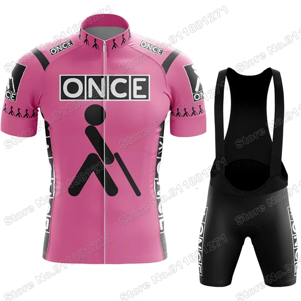 2024 Retro Once Team Cycling Jersey Set Mens Summer Bicycle Clothing Road Bike Shirts Suit Bicycle Bib Shorts MTB Ropa Maillot