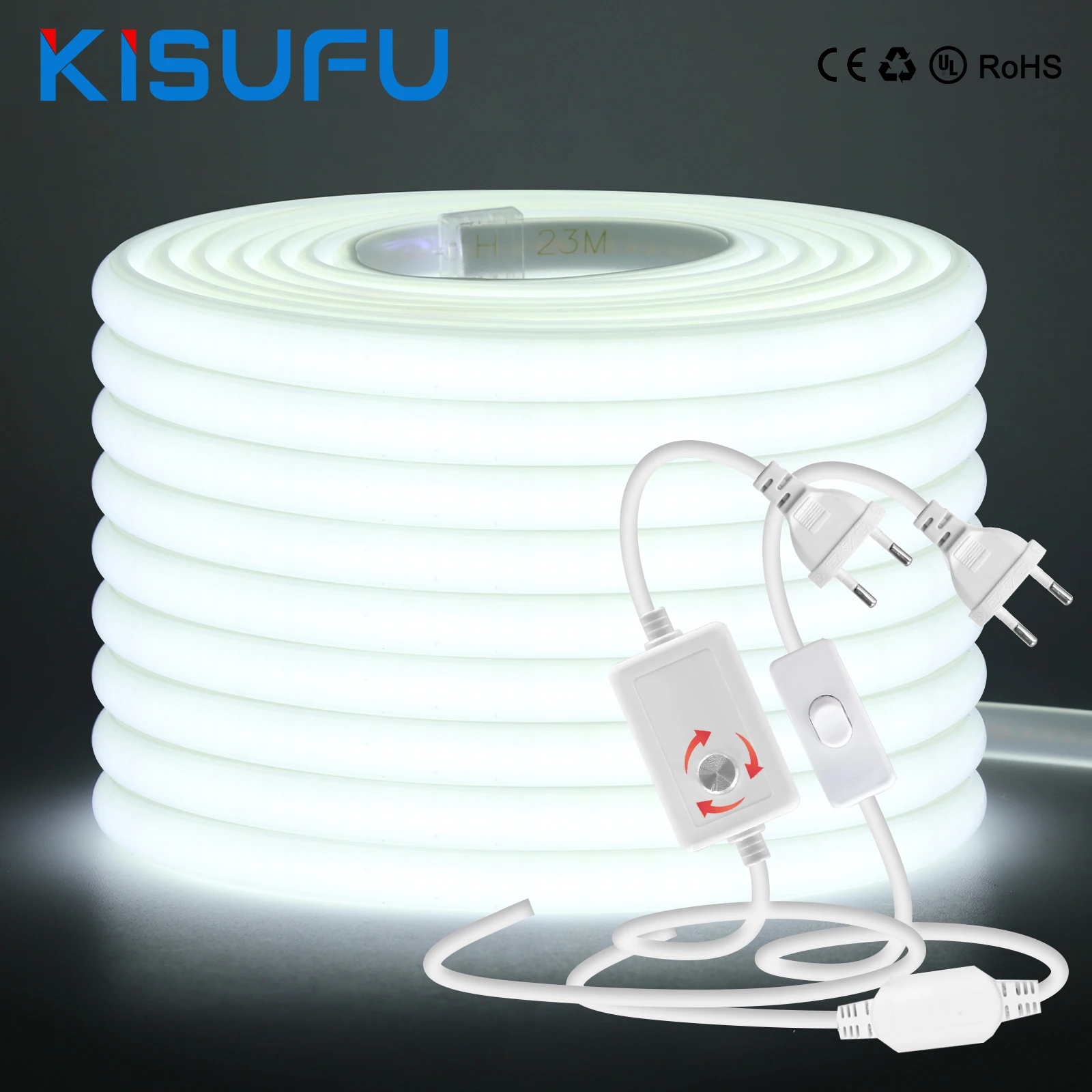 

220V COB LED Strip Light With Switch/Dimmer Plug Super Bright 288LEDs/M IP65 3000K 4000K 6000K High Quality Indoor Outdoor Decor
