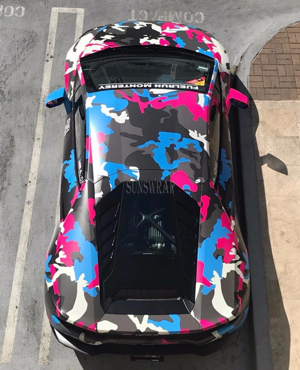 Foundation Paint Camo Car Vinyl Wrap - Creamy Texture Artistic Color Film with Air Release Tech, Self-Adhesive Bubble Free Wrap