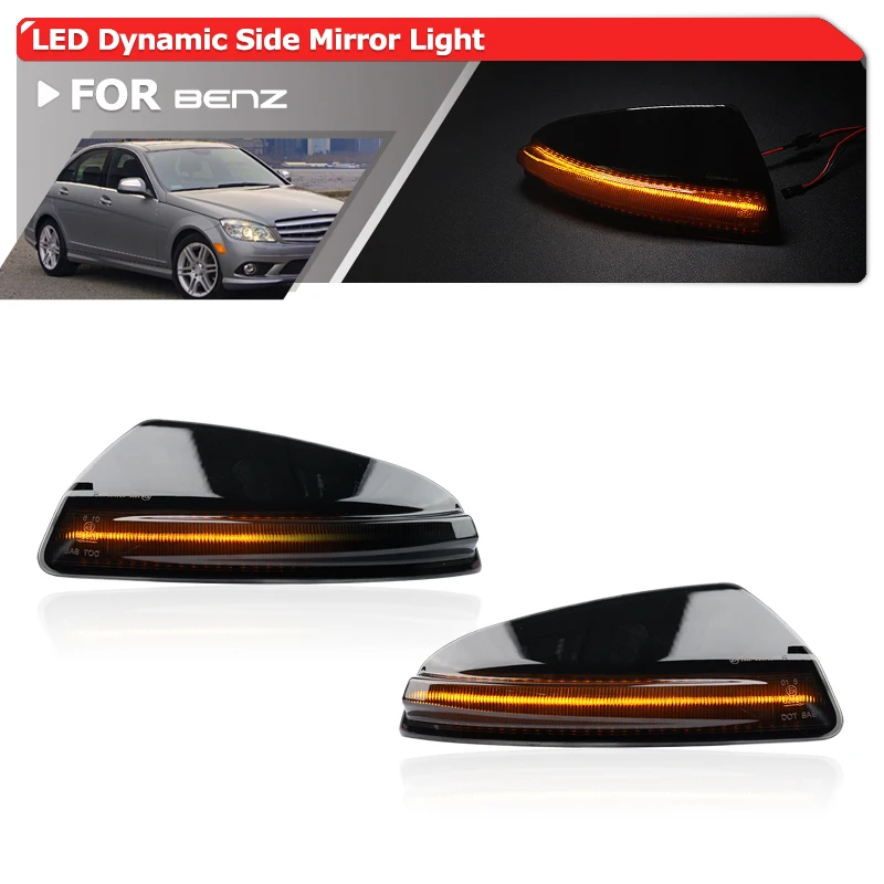 

Smoked Car LED Sequential Rearview Side Mirror Turn Signal Lights For Benz V-Class Vito/Viano W639 C-Class W204 S204 ML W164