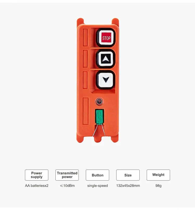 TELECRANE F21-2S Transmitter of Industrial Radio Wireless Crane Hoist Remote Control Switch 2 Channel Single Speed