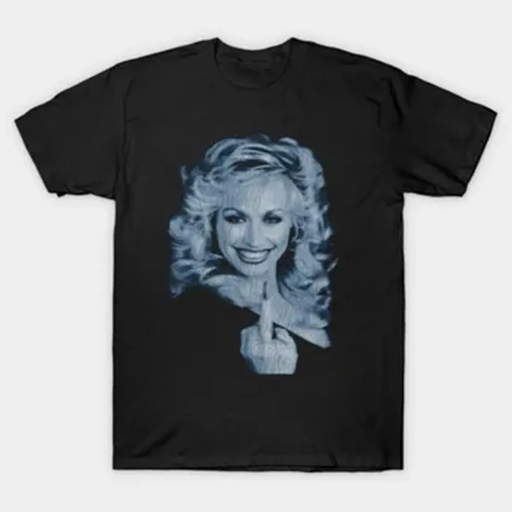 Dolly Parton Flipping The Bird T-shirt For Men Women 100% Cotton T Shirts 3XS-3XL Tops 1224-2