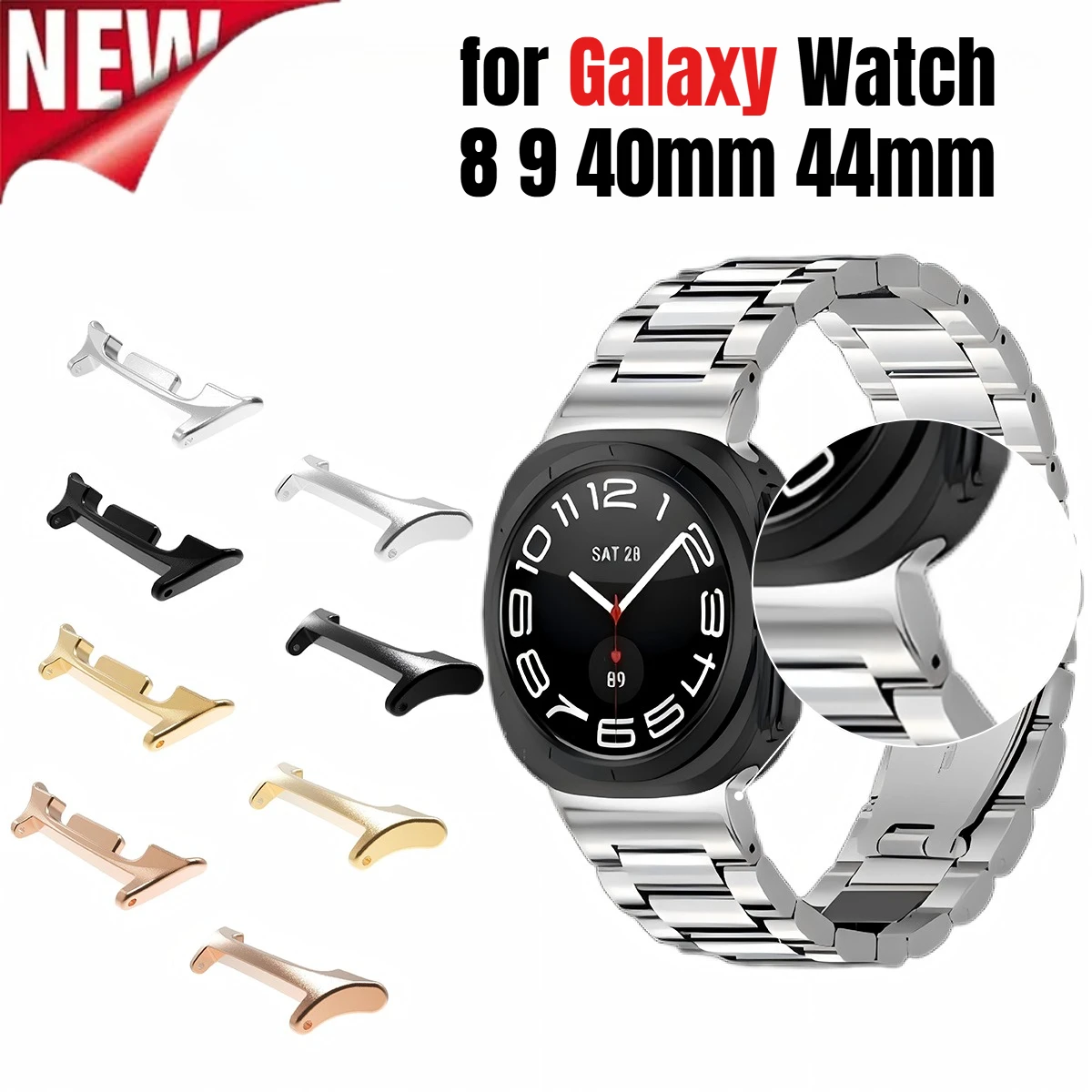 22mm Connector Adapter New Starp Attachment for Samsung Galaxy Watch 8 9 40 44mm for Samsung Galaxy Watch 8 Classic Accessories