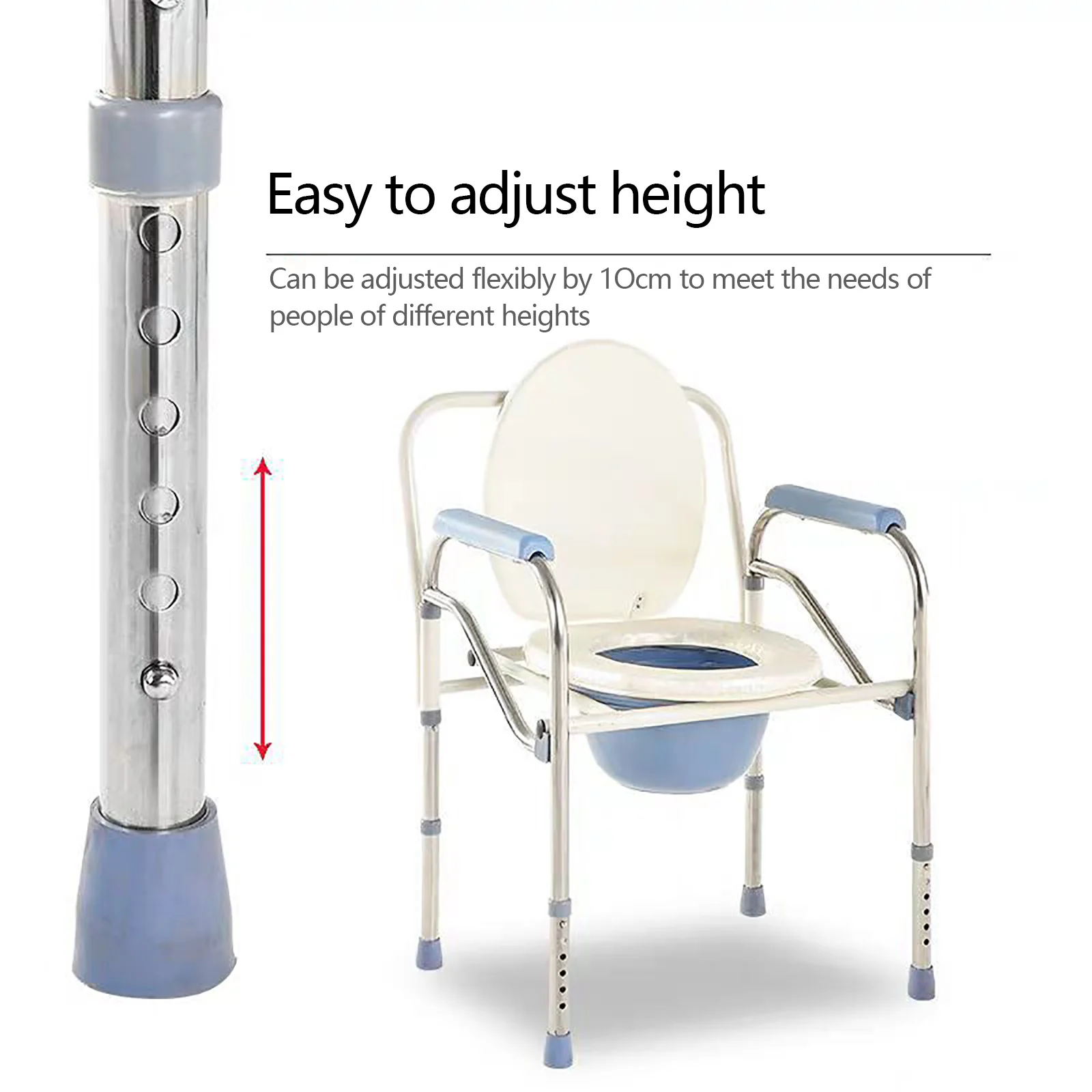 Chaise de Commode Pliable et Légère, Chaises Perforées, Réglables en Sécurité, Recommande une Chaise de Douche ou de Toilette pour les artificiel