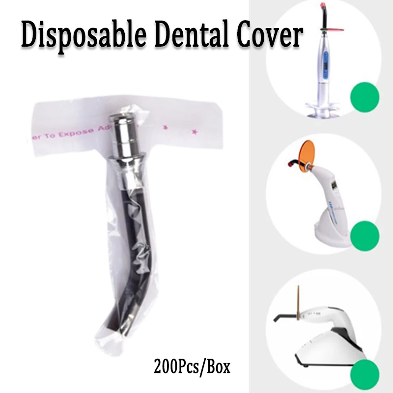 200Pcs Dental Disposable Light-Curing Heads Covers LED Light-Curing Guide Head Covers and Sleeves