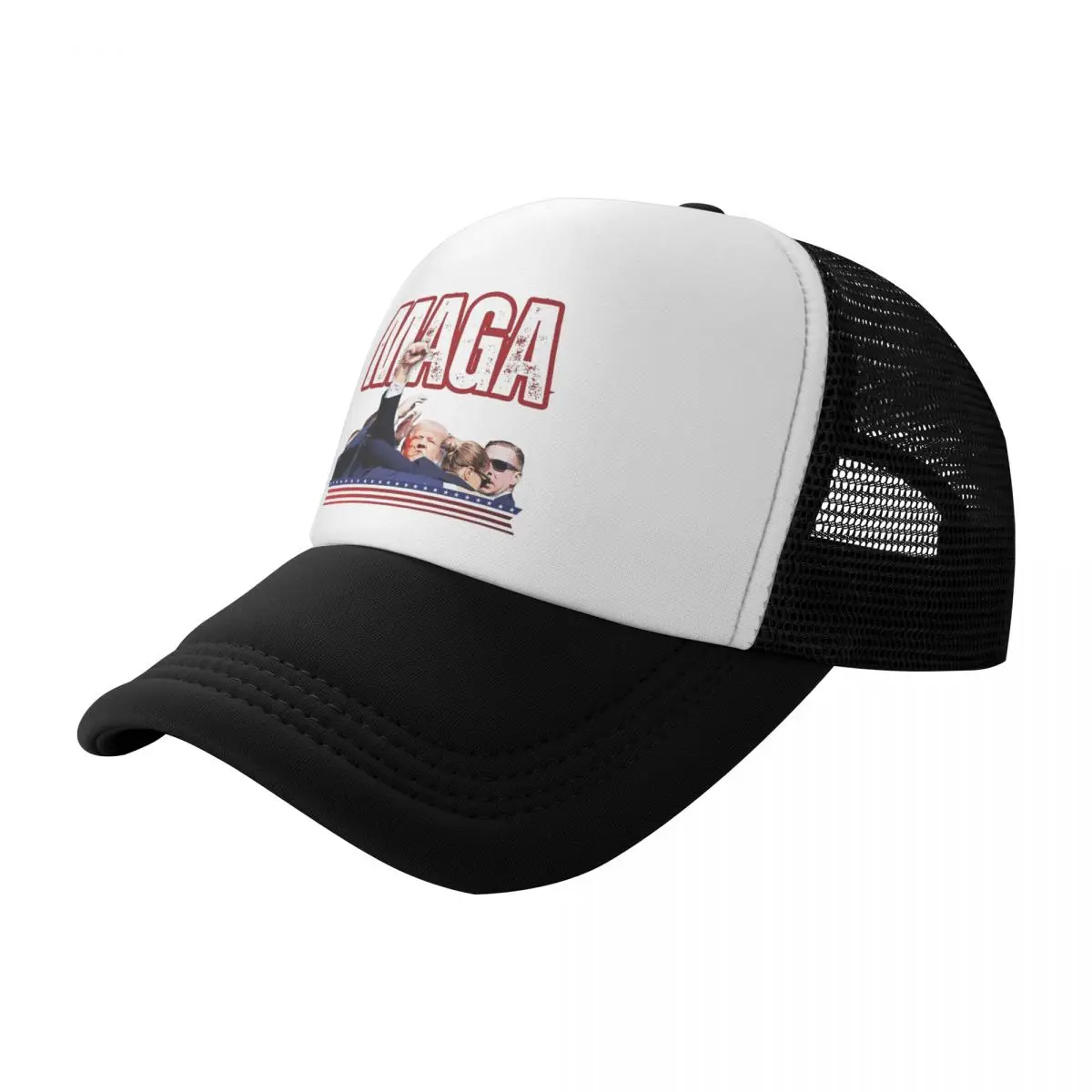 Breathable Cooling MAGA Iconic Trump Shot Mesh Sun Cap Unisex 2024 Trump Rally Shooting Adjustable Foam Trucker Hat For Headwear