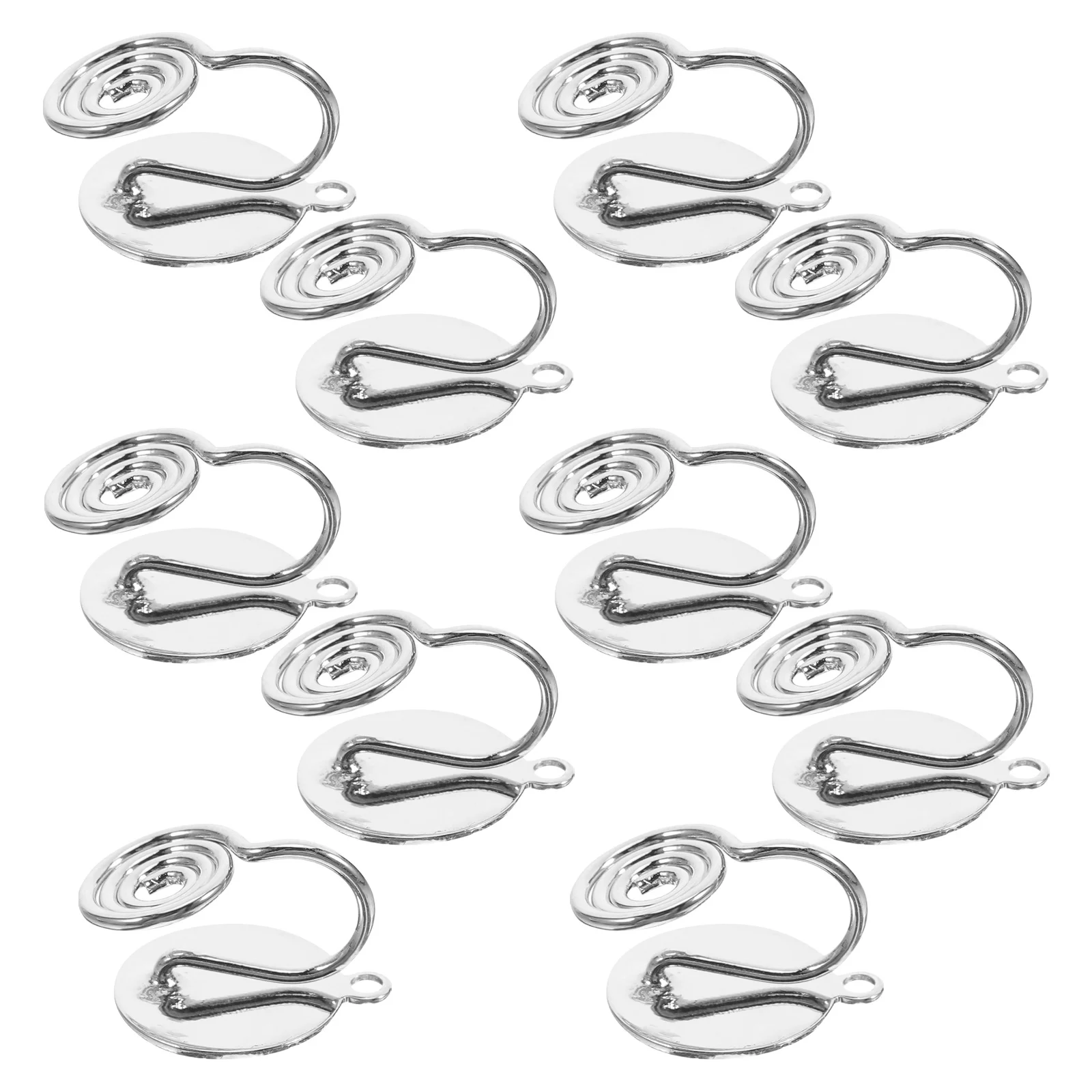 

10Pcs Invisible Earring Converters Round Flat Back Tray Clips for Non Pierced Ears Versatile Use Stable Coil Structure