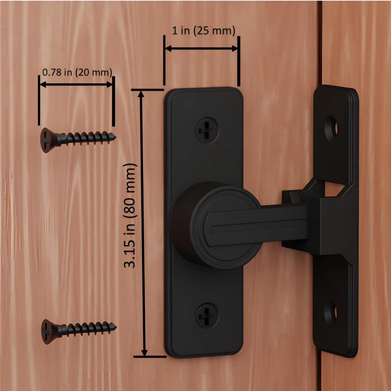 AS95-مزلاج للباب 90 درجة مزلاج أمان عالي التحمل مضاد للسرقة قفل معزز منزلق مقاوم للاهتراء للمنزل