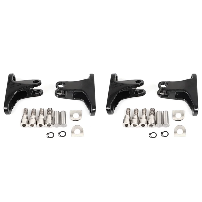 

2X Black Rear Passenger Footpeg Mini Mount For Electra Street Road Glide 93-