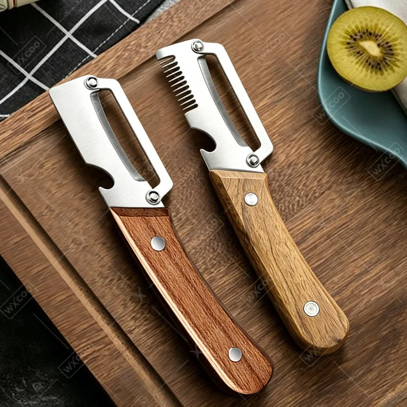 Fruits Peeler Stainless Steel Kitchen Peeler with Wooden Handle for Peeling Slicing Vegetables Kitchen Tools Vegetable Peeler