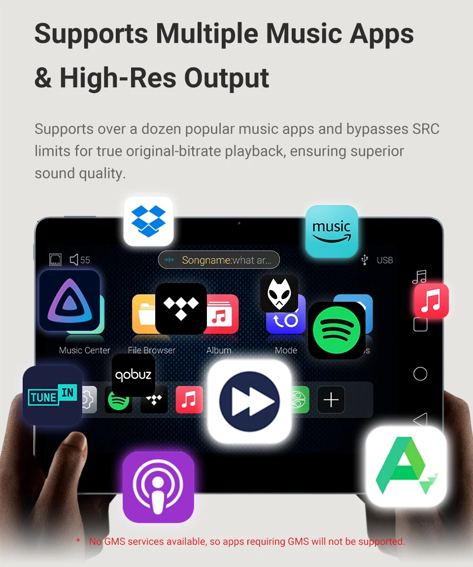 AIYIMA&HYFIOO DM100 Musik Streamer Media Player Bluetooth 5.4 Wireless Audio 5,5 Zoll LCD Unterstützung AirPlay NAS Spotify – Detail 10