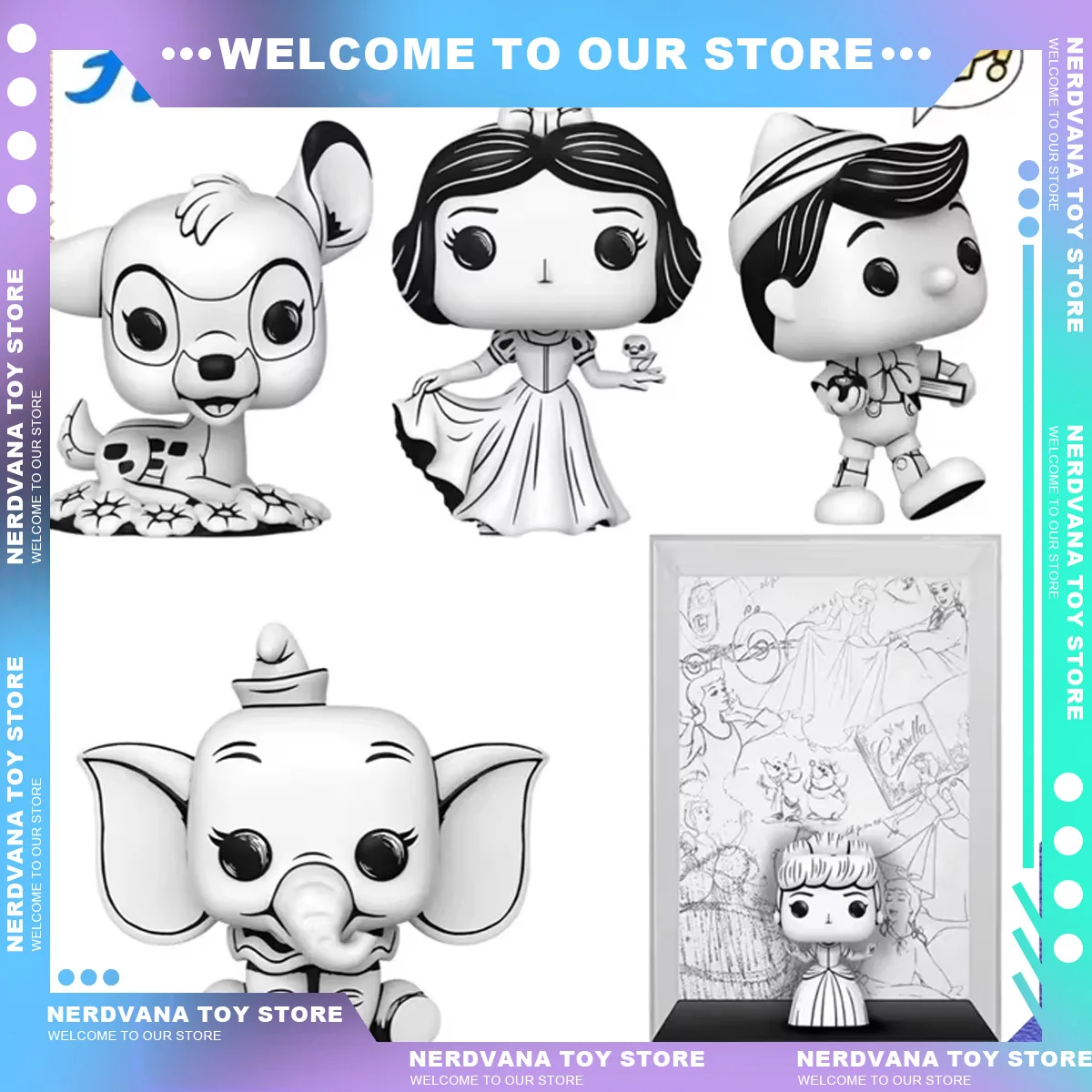 FUNKO POP Snow White Figureine Model Toys Anime Disney Sketched Action Figures Collectible Decor Cartoon Model Doll Gifts