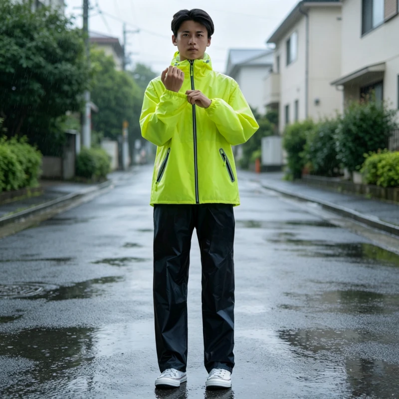 Cycling Gear For Rain - Lightweight Two Piece Rain Suit Waterproof