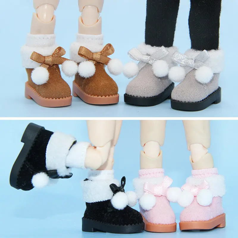 Ob11 Cotton Boots Winter Shoes With Cotton Balls Toy Shoes Accessories Suitable For 1/12 Bjd Dolls, Dod,Obitsu11,Gsc Dolls