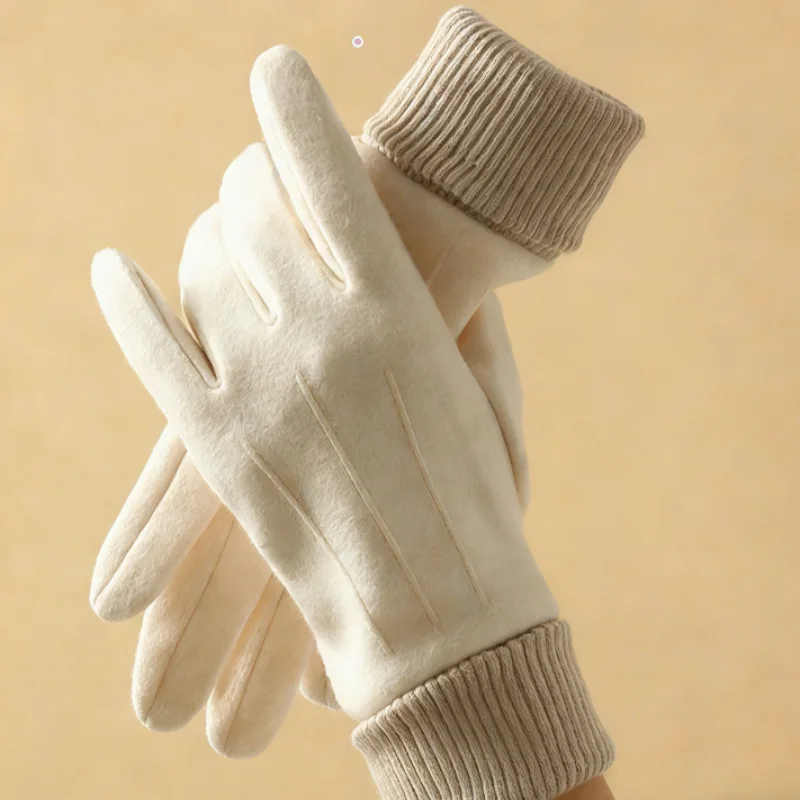 

Winter Cashmere Gloves for Women Warm Touch Screen Gloves Outdoor Cycling Thick Men Gloves Cold Protection Full Finger Mittens