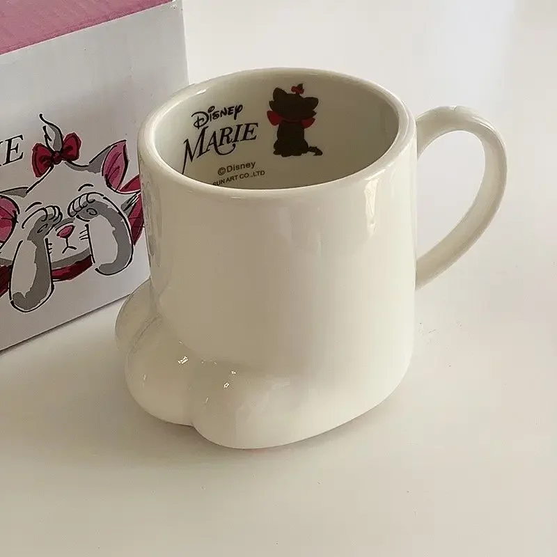 Cute Cat Claw Ceramic Coffee Cup Japanese Cartoon Cup Creative Water Cup Mug White Drinking Water Bottom