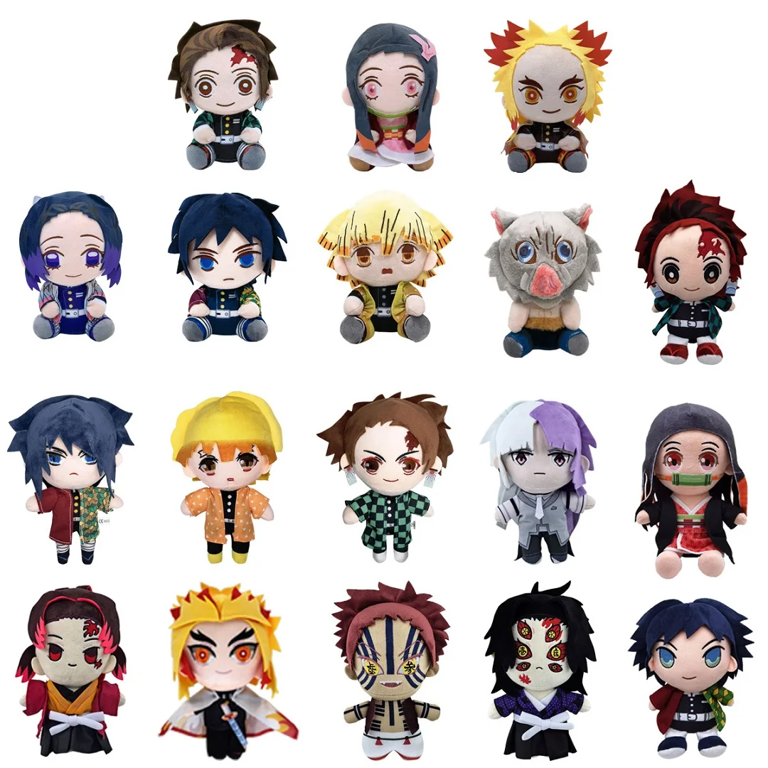 

20cm Japan Anime Demon Slayer Akaza Rui Iguro Obanai Tanjirou Kamado Nezuko Agatsuma Zenitsu Plush Toys Doll Peluche Gift