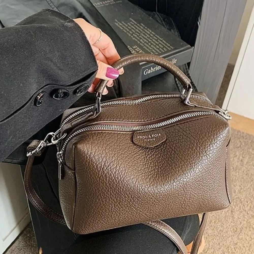 Luxury PU Leather Crossbody Bags Large Capacity Soft Leather Tote Bag Wear-resistant Simple Design Shoulder Bags Daily Use