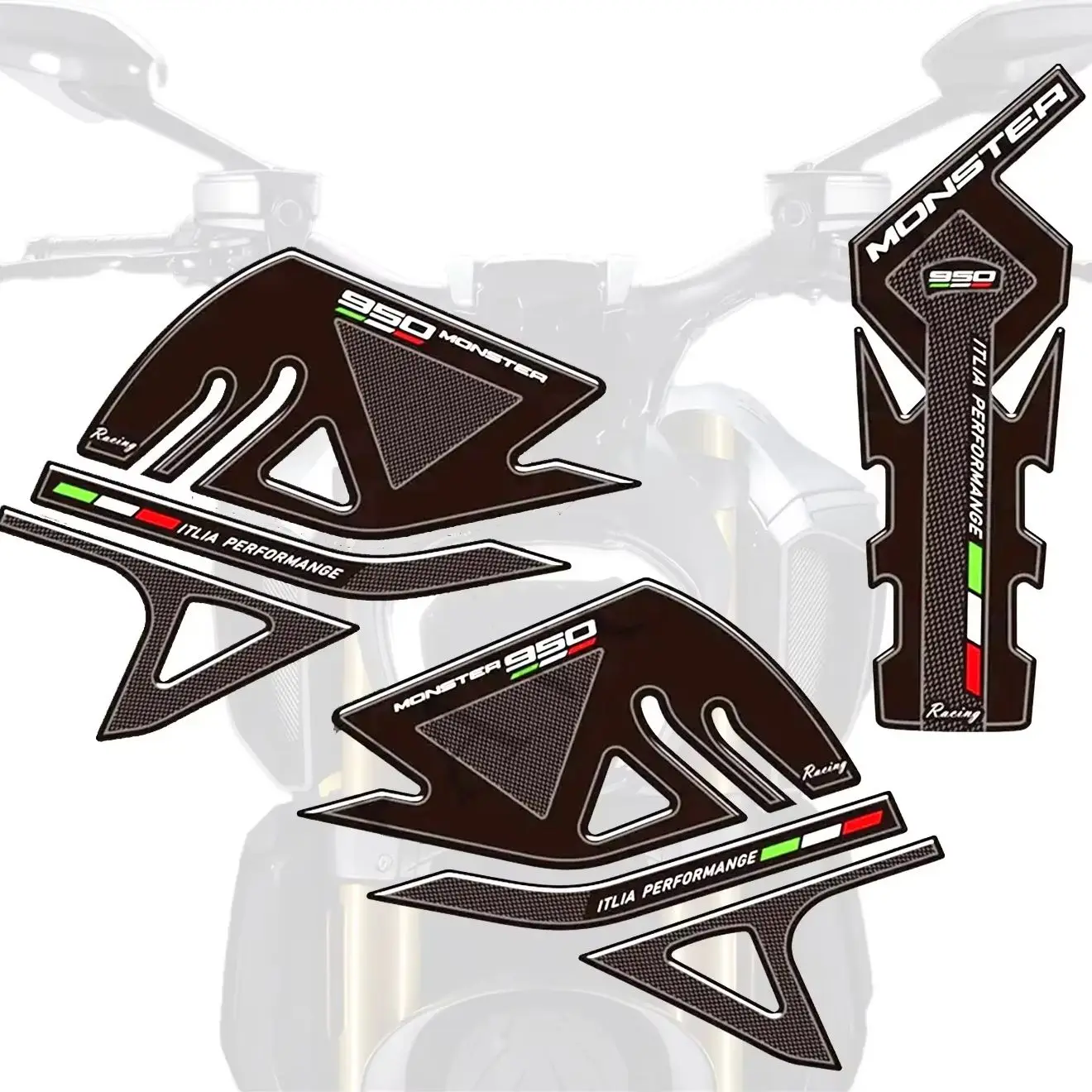 

Подходит для Ducati Monster 950, накладки на бак, ручки для мотоциклов, наклейки для газа, мазута, комплект, защита колена