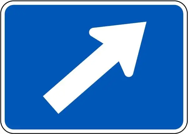Metallschild mit Warnhinweis, Blechschild „Right Diagonal Turn Blue“, Aluminiumschilder für die Wanddekoration von Zuhause, Café, Bar